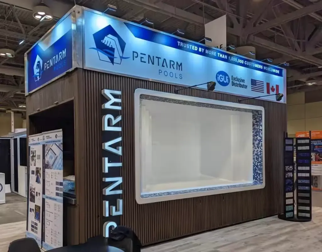Insula container display unit at a trade show